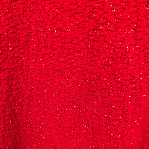 Vintage Oversized Red Sparkly Sweater - Picture 5 of 5